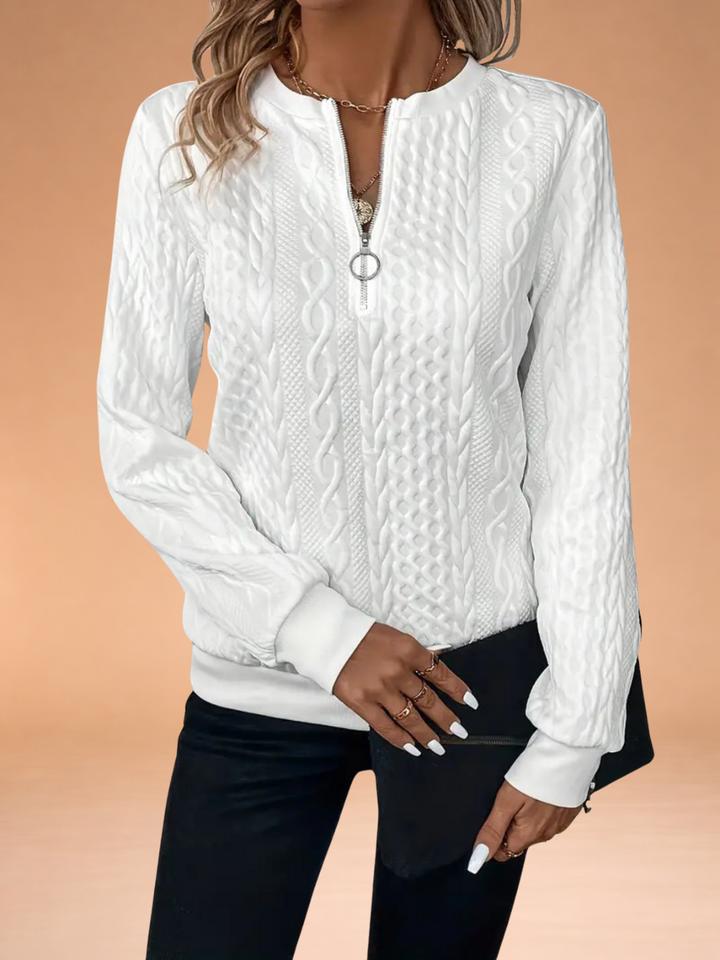 Emma | Zip-Up Cable Knit Sweater
