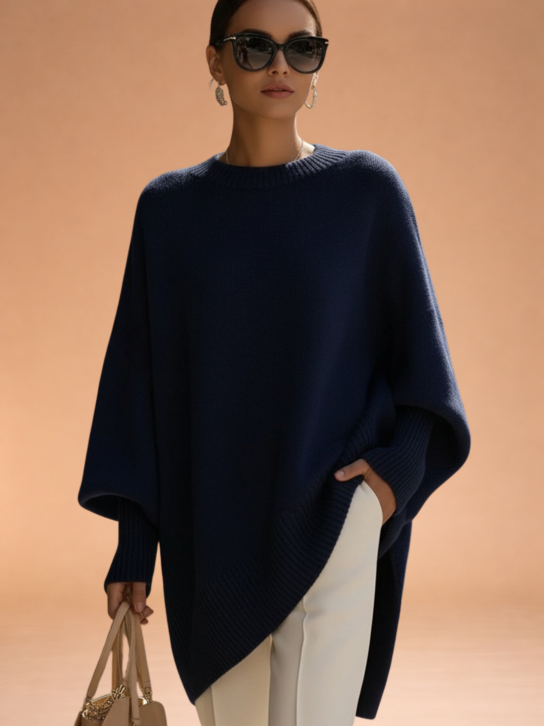 Oversized Knit Poncho Sweater