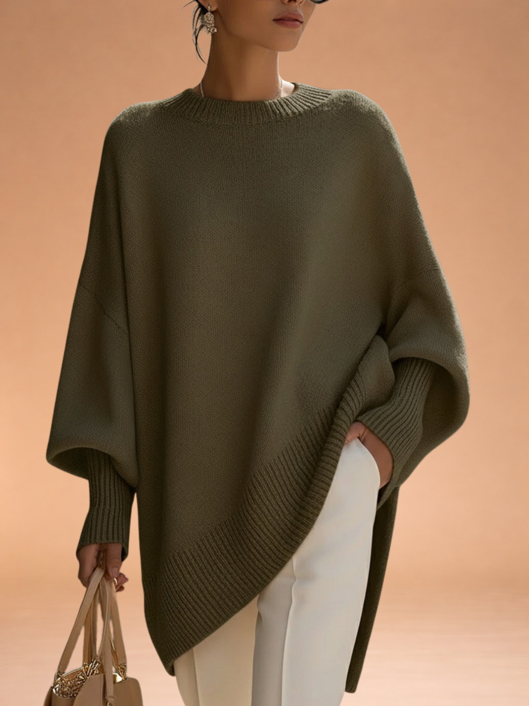 Oversized Knit Poncho Sweater